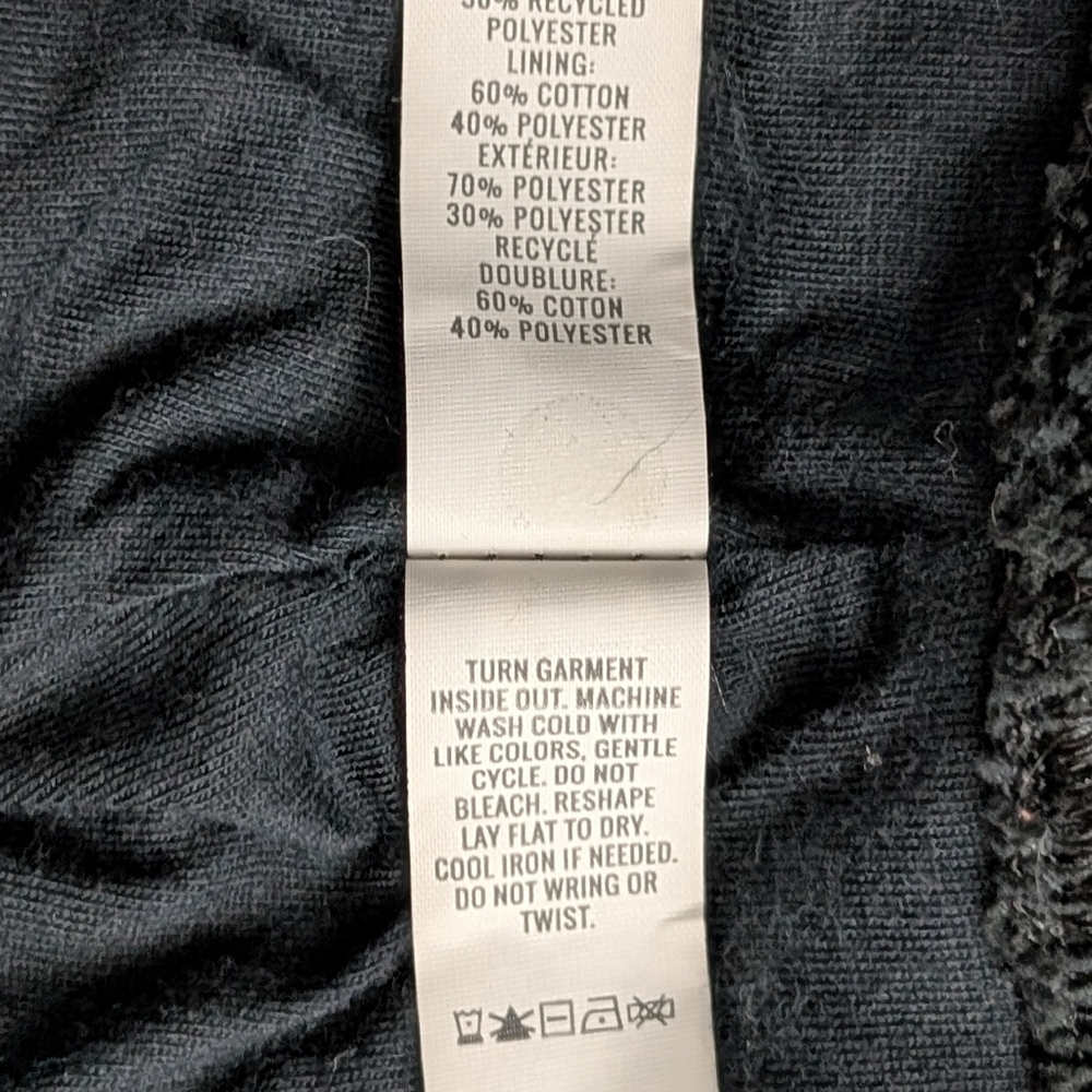 Offline By Aerie Black Sherpa Hooded Poncho - Picture 8 of 9